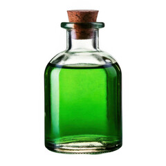 Potion bottle green, isolated on white and transparent background.