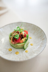 Elegantly plated gourmet vegetable dish