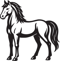horse vector in black and white
