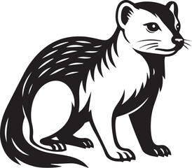 mongoose vector in black and white