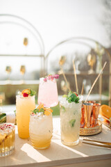 Colorful Cocktails on Sunny Day