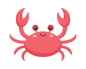 Cute red crab isolated on white background