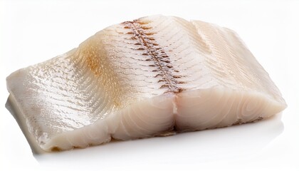 fresh halibut fillet isolated on white background for gourmet seafood recipes