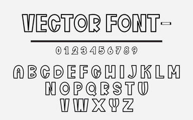 Vector Font: Bold Outline Typography