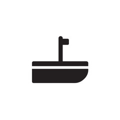 Obraz premium Boat Icon Symbol Black and White Illustration Nautical Ship Sail Marine Ocean Travel Vector
