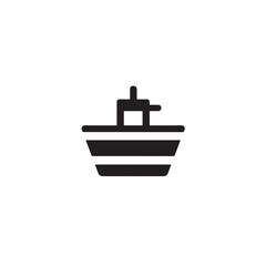 Boat Icon Symbol Black and White Illustration Nautical Ship Sail Marine Ocean Travel Vector