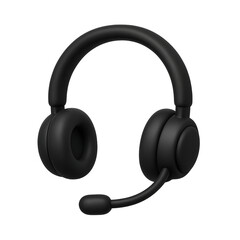 Black Office Headset 3D Icon