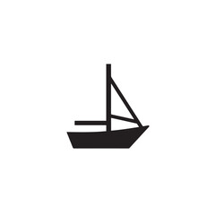 Boat Icon Symbol Black and White Illustration Nautical Ship Sail Marine Ocean Travel Vector
