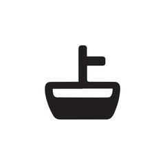 Boat Icon Symbol Black and White Illustration Nautical Ship Sail Marine Ocean Travel Vector