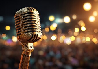 Vintage microphone at a concert