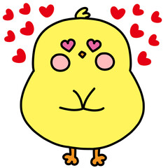 귀여운 병아리 감정표현 일러스트