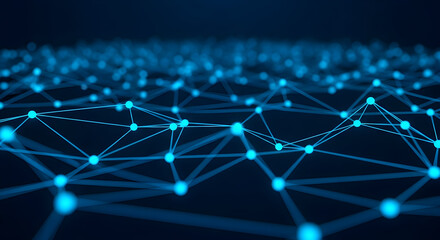Abstract technology background. Dynamic digital network concept with interconnected lines and glowing dots, perfect for tech, AI, and data visualization
