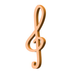 Obraz premium 3d treble clef. Hand drawn musical symbol. Single element for print, web, design, decor, logo