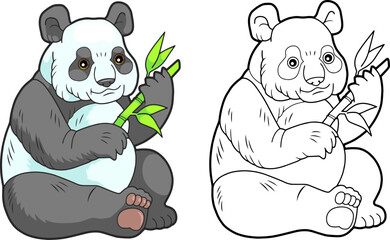 panda coloring book for children