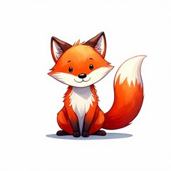 Obraz premium Cute cartoon fox character design for children's book and nursery decor