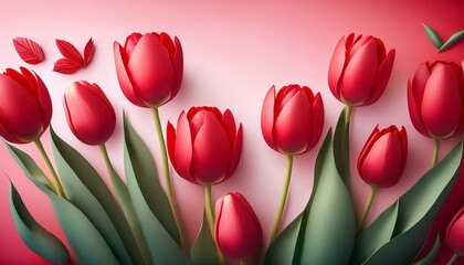 romantic tulip greeting card template adorned with red tulips ideal for heartfelt messages on special occasions like birthdays and holidays