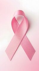 Pink ribbon on soft gradient background