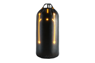 Dark bag with glowing symbols