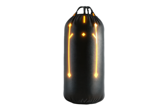 Dark bag with glowing symbols