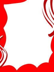 Red frame empty center space for text, background or design