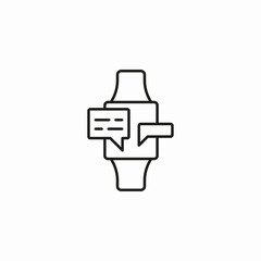 chat smartwatch screen icon sign vector