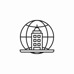 global business office icon sign vector