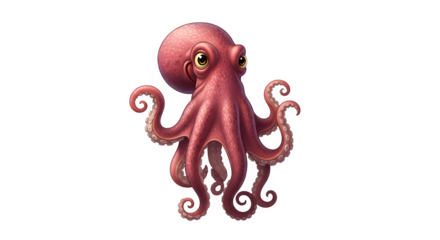 Adorable Cartoon Octopus Illustration.