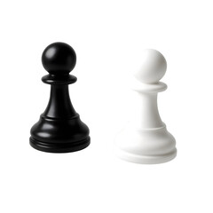 Chess Pawns Black and White Isolated