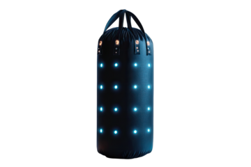 Dark blue punching bag with light