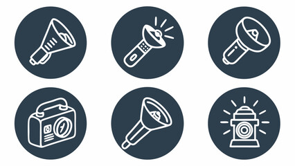 Vector art of collection of emergency equipment icons