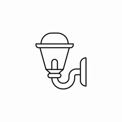 wall mounted lamp icon sign vector