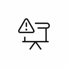 warning on presentation icon sign vector