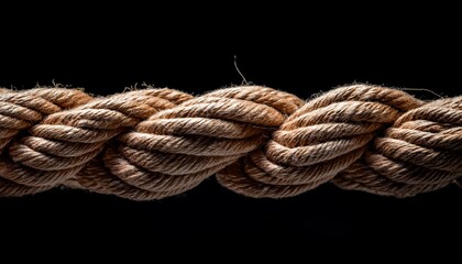 black background featuring jute string