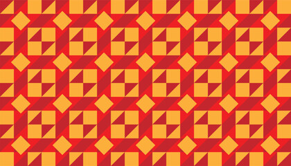 Bold geometric pattern with nested squares in orange and red