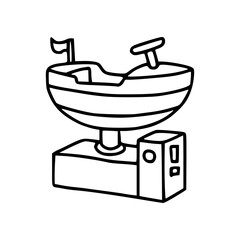 playground toy boat outline drawing