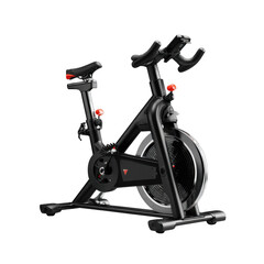 A Sleek Black Indoor Cycling Bike Ready For An Intense Workout [Transparent Background PNG]