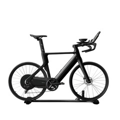 A Sleek Black Indoor Cycling Bike Ready For An Intense Workout [Transparent Background PNG]