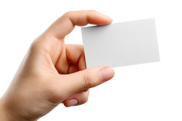 Obraz premium Empty Business Card Template in Hand Isolated