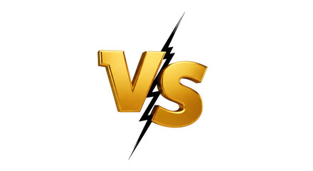 Golden VS Logo with Lightning Bolt for Competition.