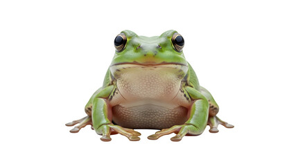 Obraz premium Green frog with big eyes looking directly at the camera.