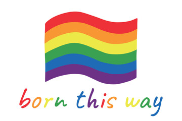 Colorful Gay pride flag Happy pride day LGBTQ community Pride Month Vector hand drawn doodle for posters, stickers, logo, cards