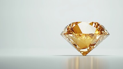 A stunning yellow diamond on a white background for maximum contrast and elegance