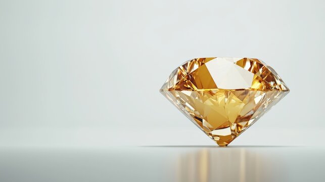 A stunning yellow diamond on a white background for maximum contrast and elegance