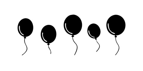 Vector art of black balloons floating on for party decoration and celebration © shahin11