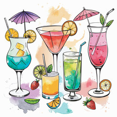  A Selection of Watercolor Cocktails