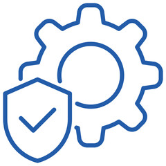 Insurance Outline Blue Icon