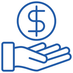 Prosperity Outline Blue Icon