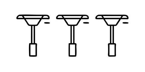 Vector art of three patio heater icons in line style