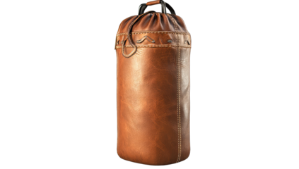 Brown leather punching bag