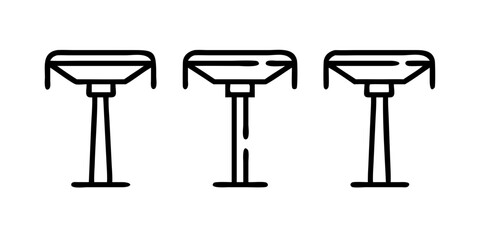 Vector art of three patio heater icons in line style design